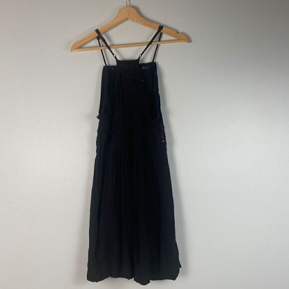 IRO Lellou Lightweight Mini Dress Black Crochet Lace-up - Picture 5 of 14